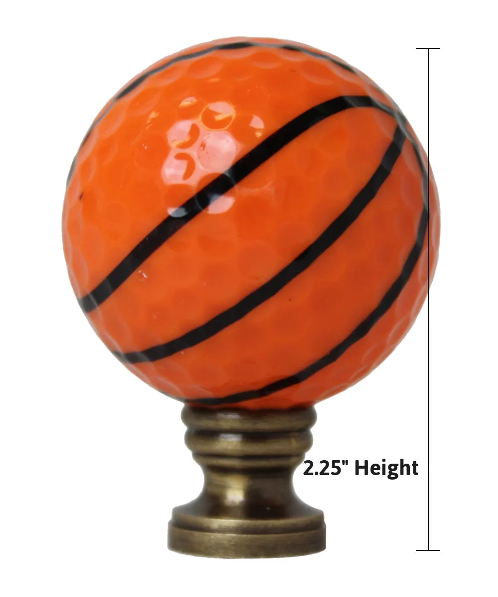 Basketball Lamp Finial, Orange with Black Lining 2.25"h