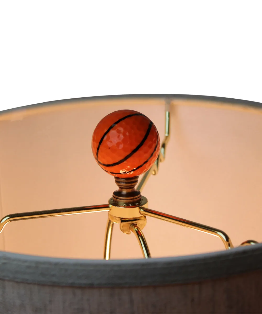 Basketball Lamp Finial, Orange with Black Lining 2.25"h
