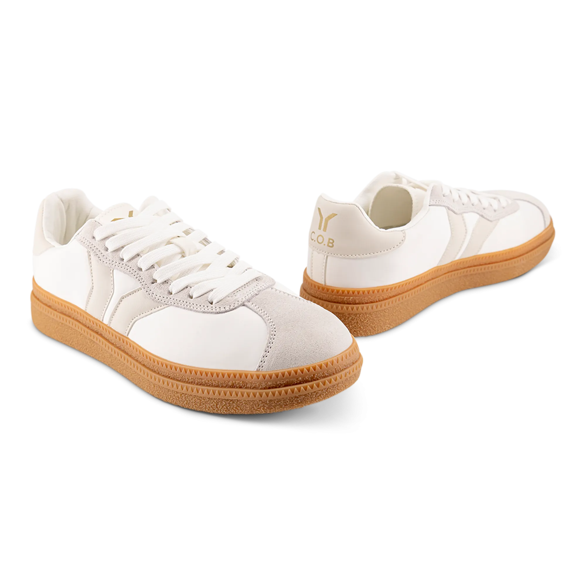 Believe Womens Sneaker in White with Ecru Wing