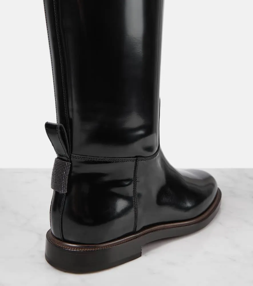 Brunello Cucinelli Polished leather knee-high boots