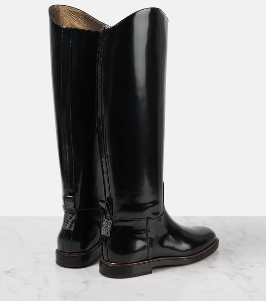 Brunello Cucinelli Polished leather knee-high boots
