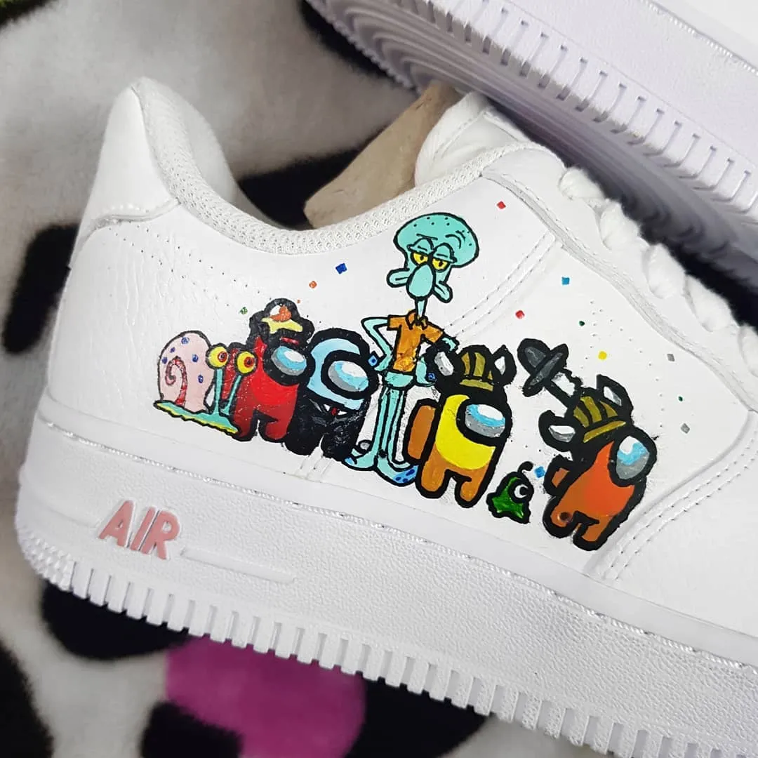 Cartoon Star Sponge Octopus Custom Air Force 1