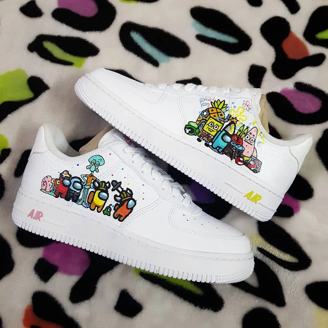 Cartoon Star Sponge Octopus Custom Air Force 1