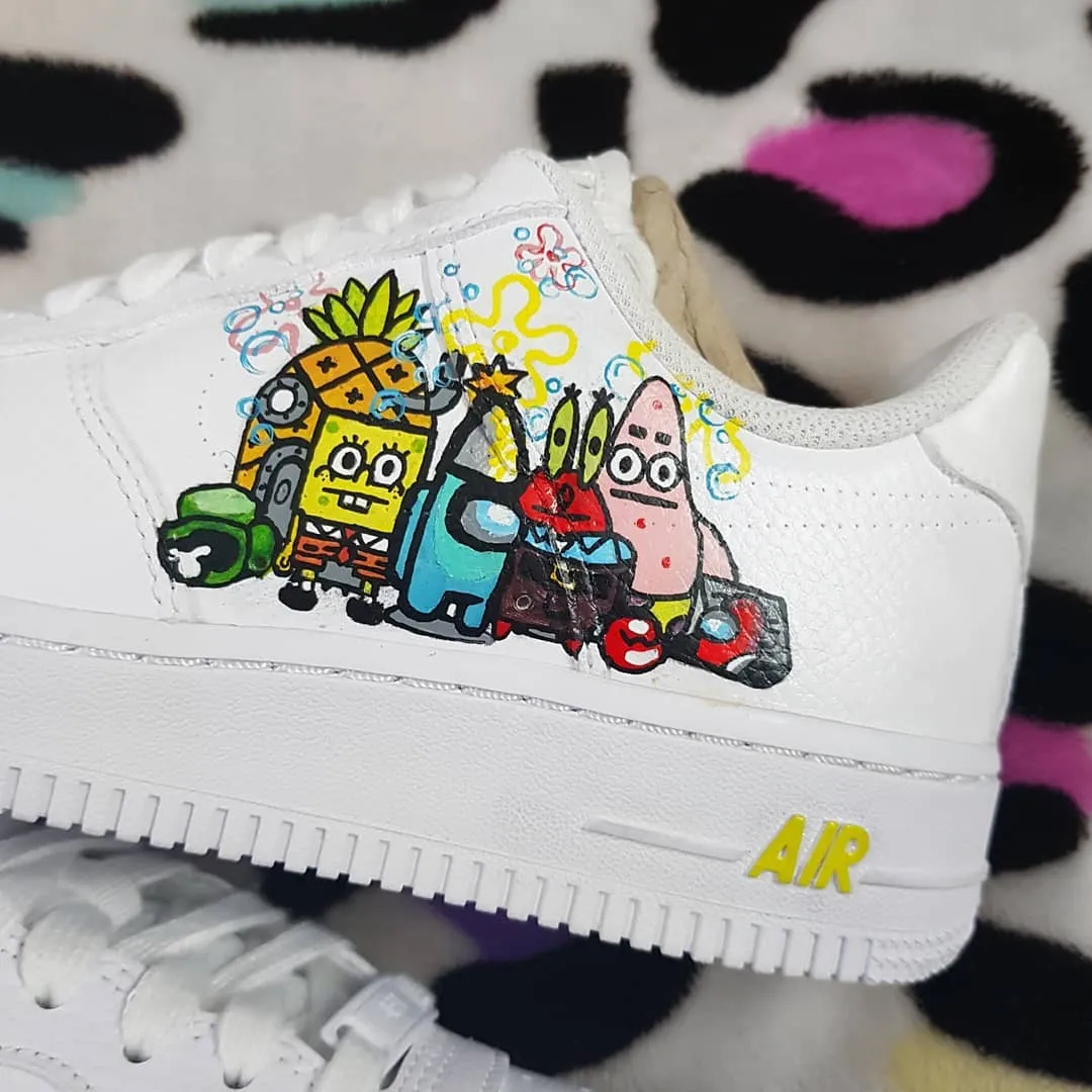 Cartoon Star Sponge Octopus Custom Air Force 1