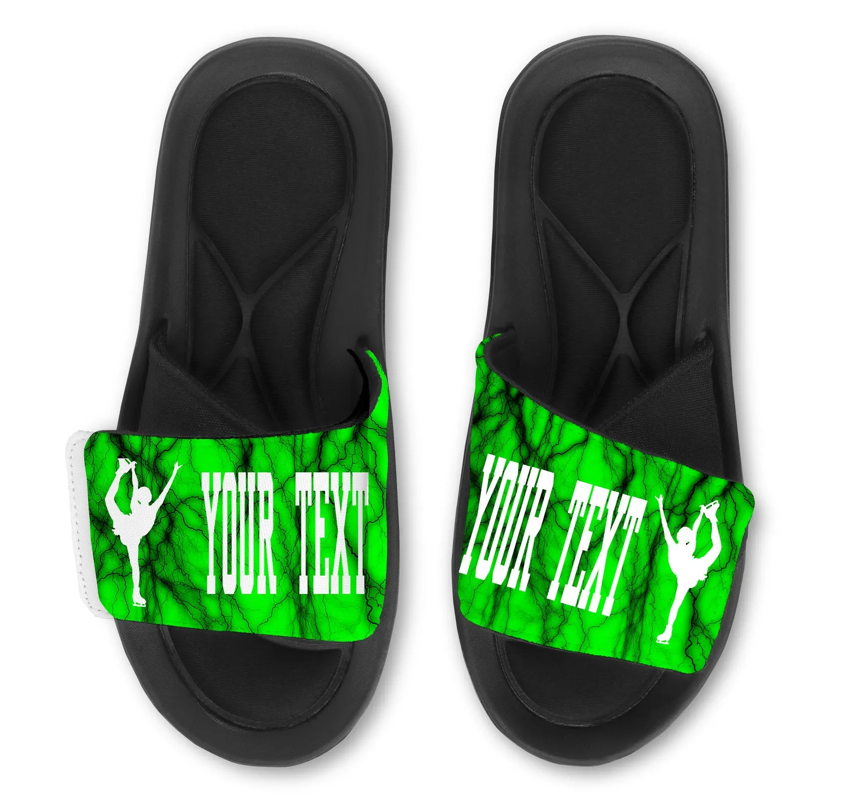 Figure Skater Custom Slides / Sandals Lightning Design