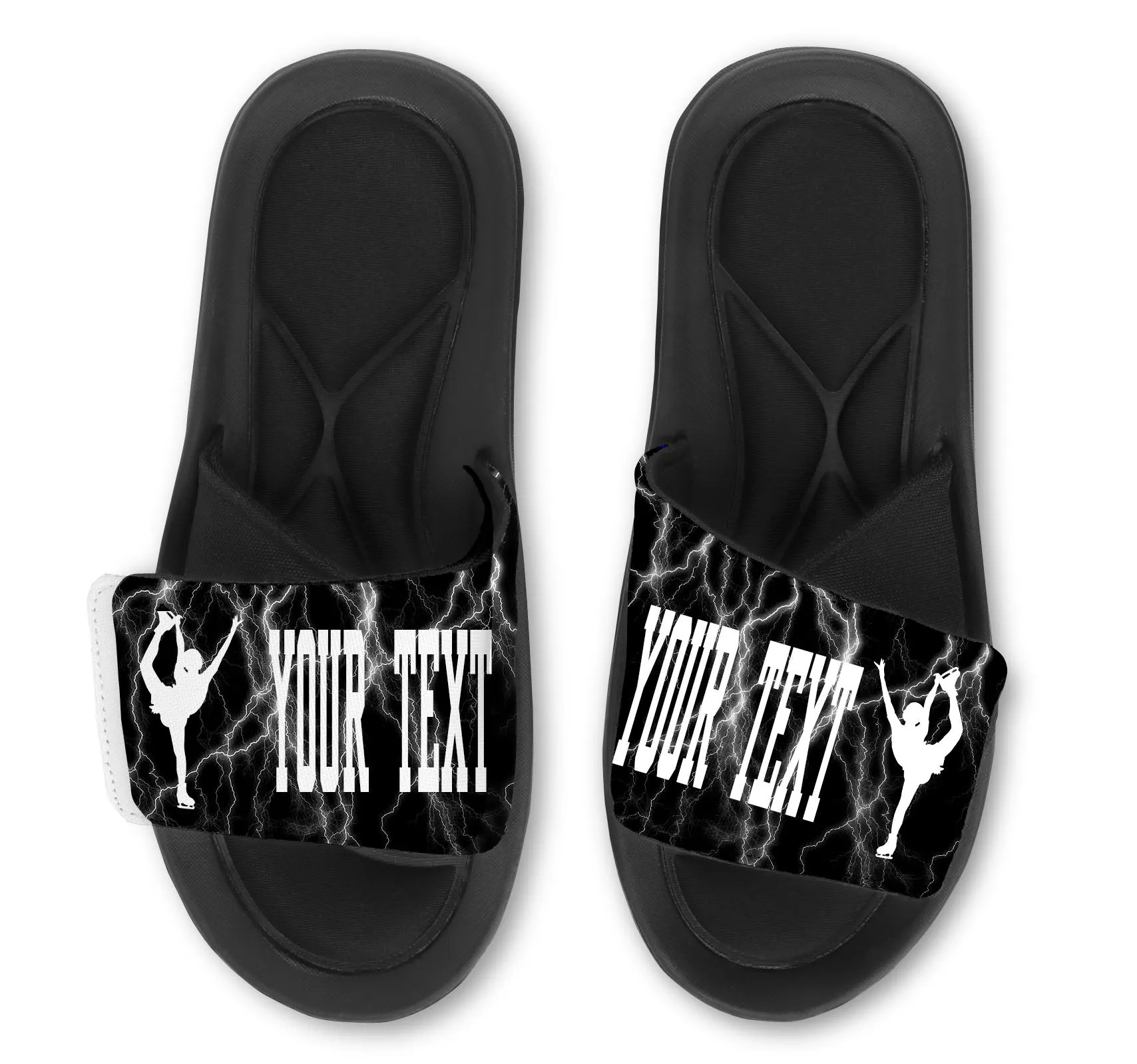 Figure Skater Custom Slides / Sandals Lightning Design
