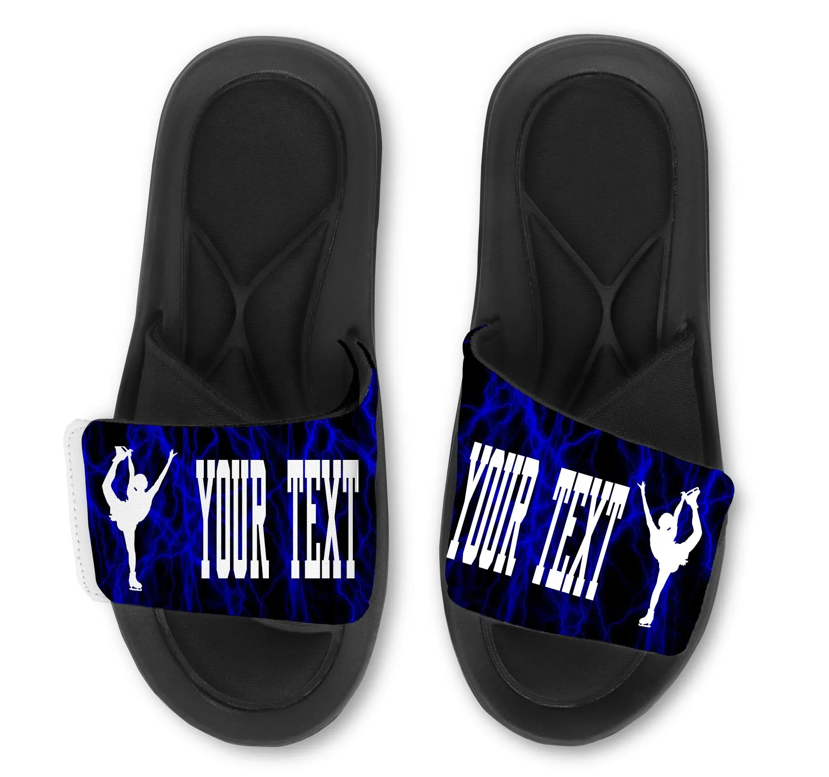 Figure Skater Custom Slides / Sandals Lightning Design