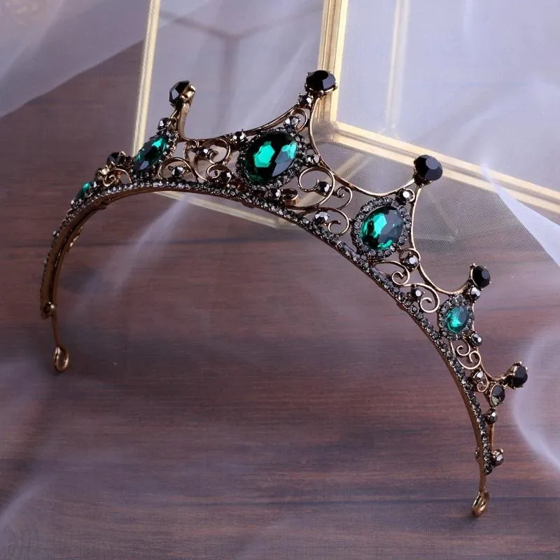 High End Green Crystal Vintage Tiaras | Bridelily