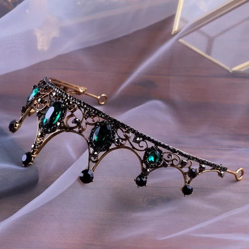 High End Green Crystal Vintage Tiaras | Bridelily