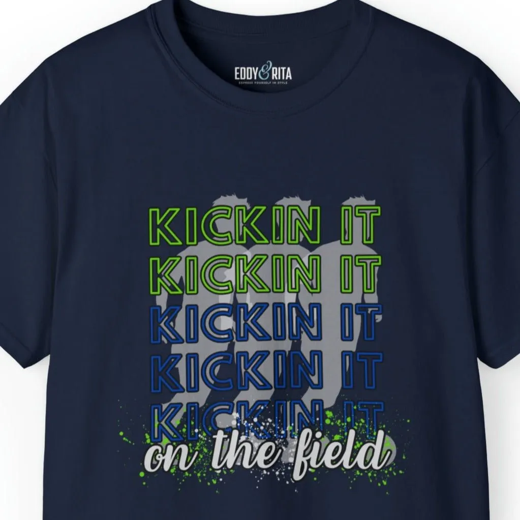 Kickin' It on the Field Soccer Player Men's Tee - Sports-Inspired Graphic Shirt
