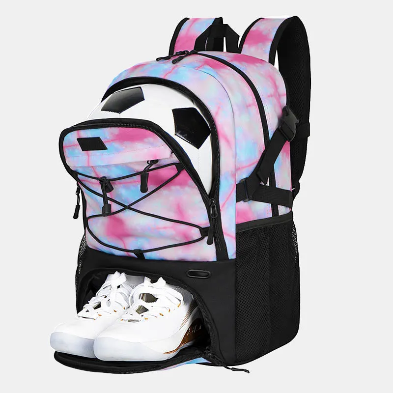 Large Basketball Backpack Sports Bag with Ball Holder Shoes Compartment