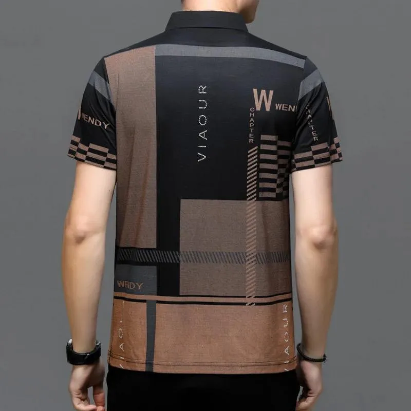 Men's high-end lapel short-sleeved T-shirt TS322