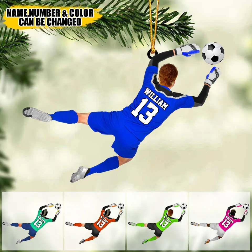 Personalized Soccer Goalkeeper Ornament, Soccer Player Ornament, Custom Name Number Soccer Ornament, Soccer Keepsake, Soccer Christmas Gift ORH1710N