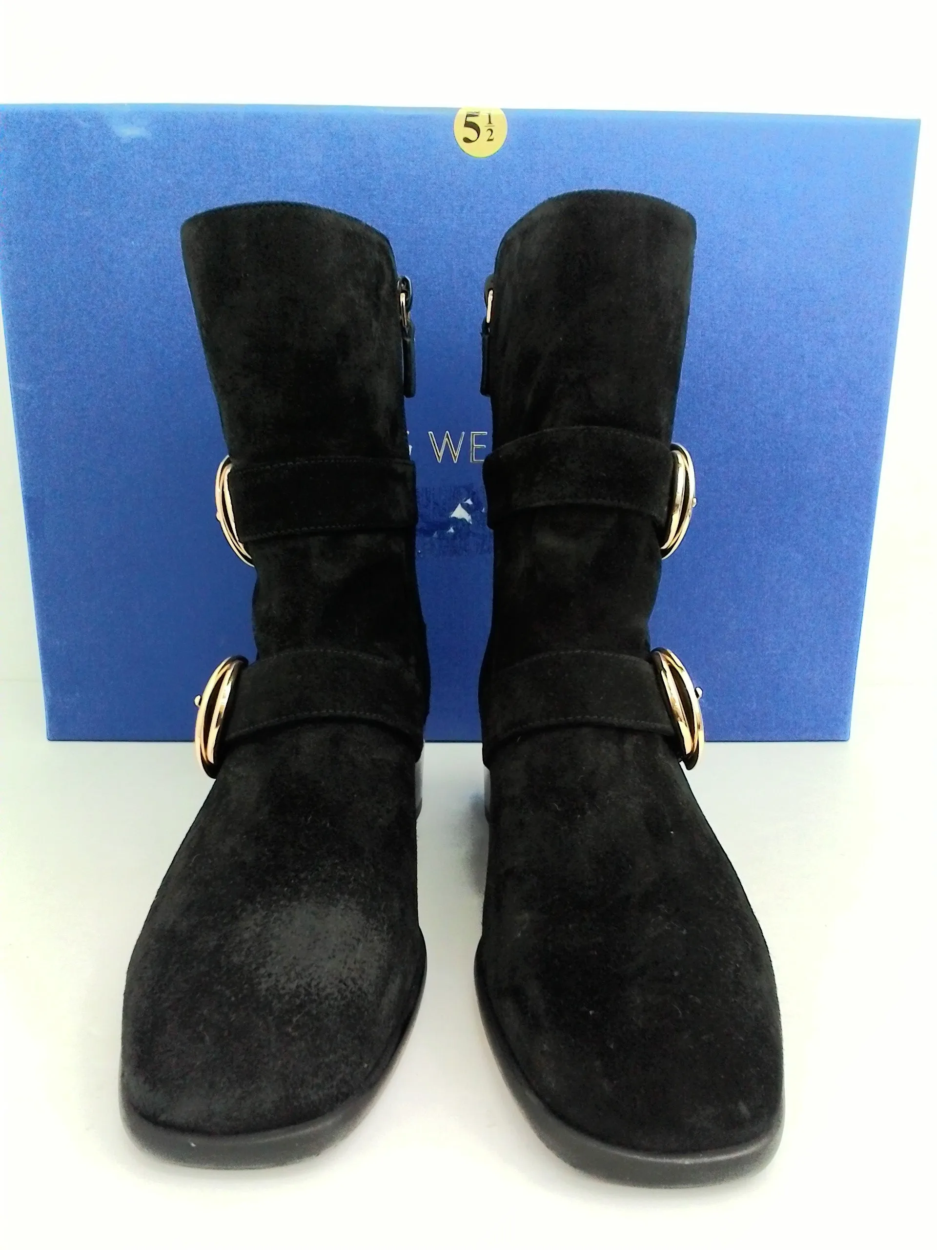 Stuart Weitzman Women's Britain Black Leather Boots Size 5.5