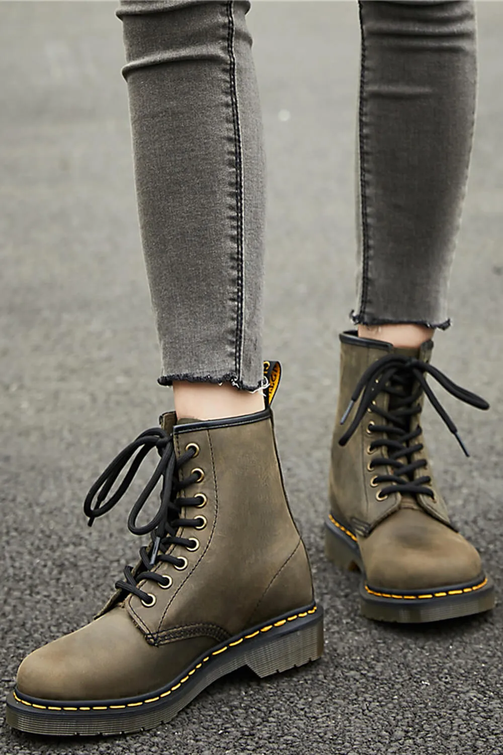 Swamp Green Martens Boots 8 Holes