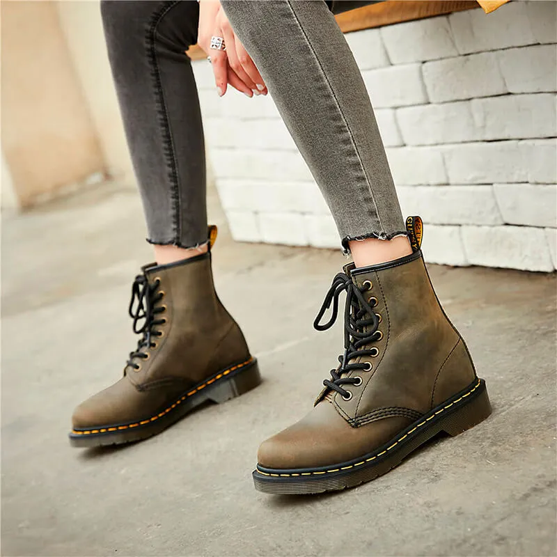 Swamp Green Martens Boots 8 Holes