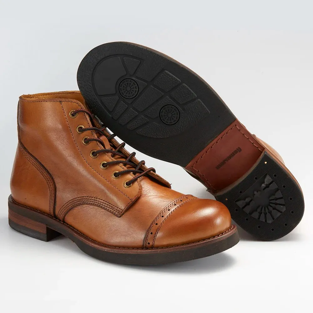 Trend4us Men’s Handmade Heritage Cap-Toe Leather Boots