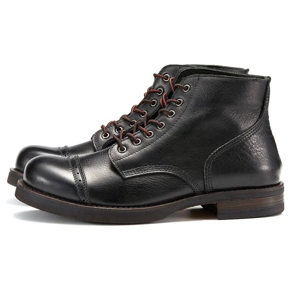 Trend4us Men’s Handmade Heritage Cap-Toe Leather Boots