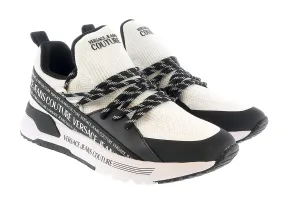 Versace Jeans Couture White Lace Up Athletic Fashion Comfort Knit Sneakers-